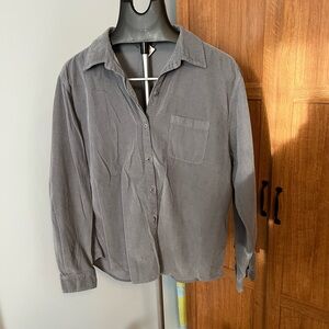 J. Crew Women's Gray Button Down Corduroy Shirt
